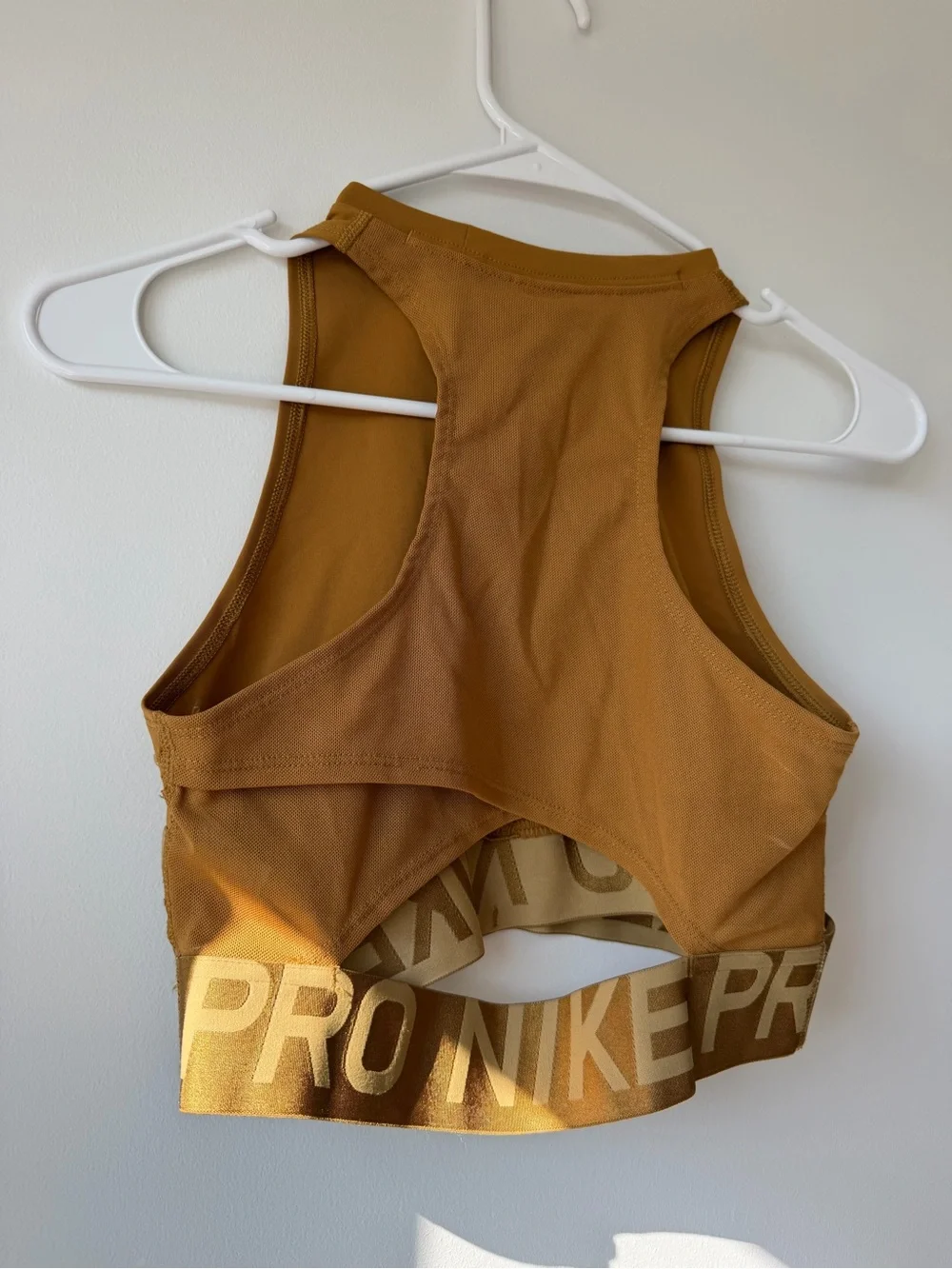 Nike Brown-Gold Cropped Athletic Tank